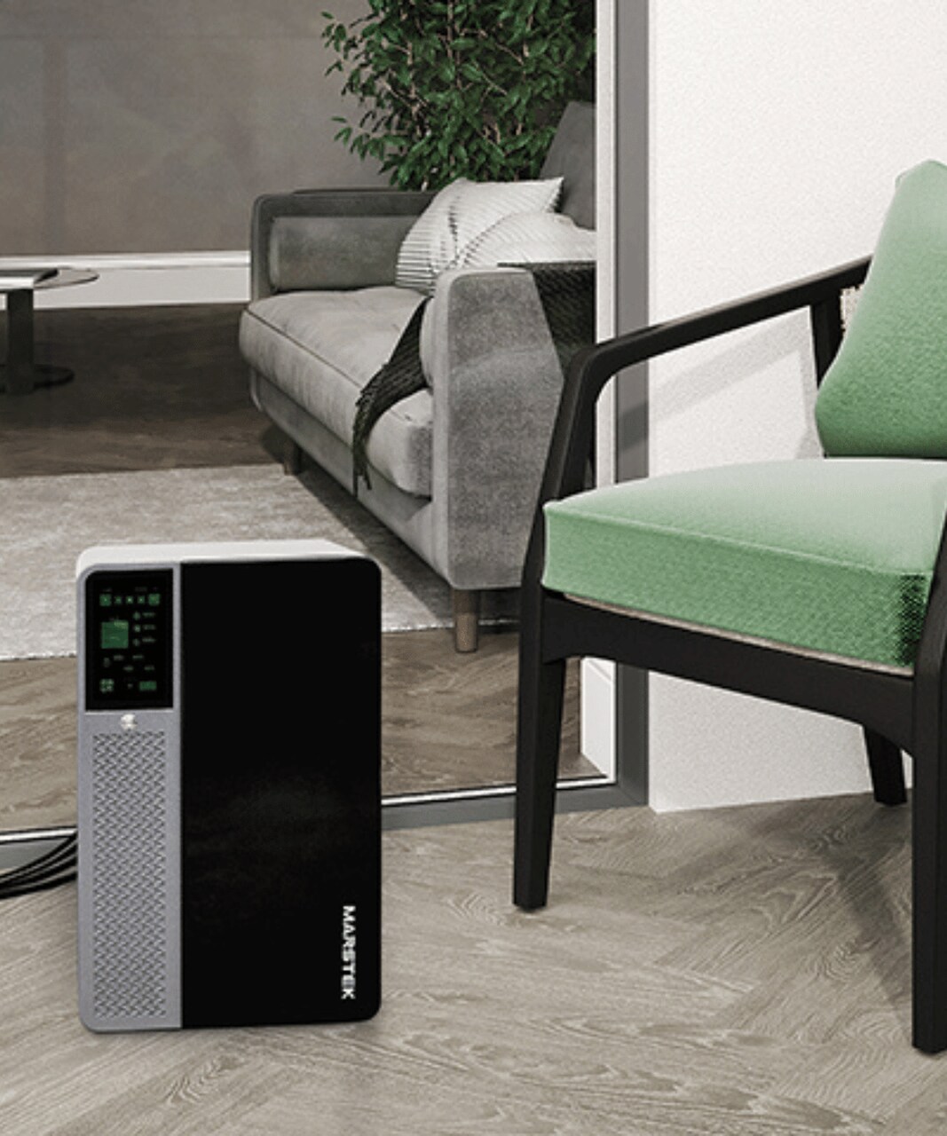 Jupiter-E balkonowy magazyn energii 800W jako element wystroju sypialni w apartamencie